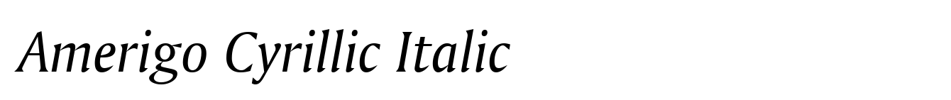 Amerigo Cyrillic Italic